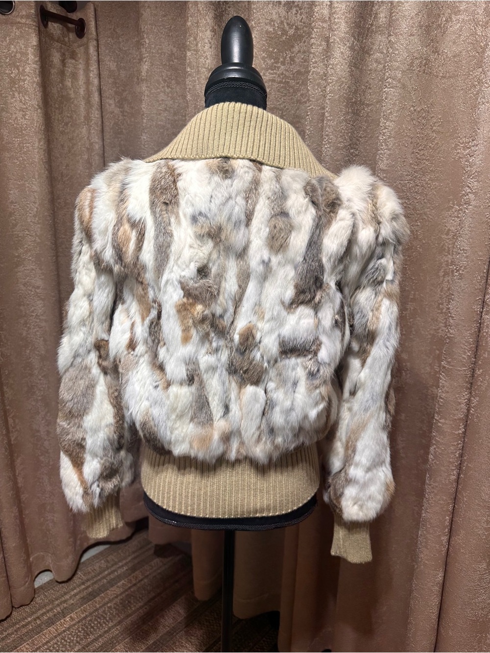 Jack Rivet Genuine Rabbit Fur Bomber Jacket — Size M - Picture 3 of 8